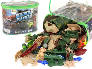 Katonai készlet Katonai figurák Fegyverek Járművek 200 db 15678