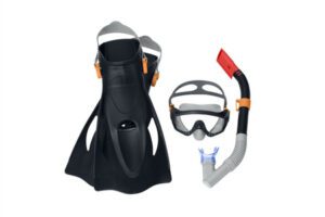 Búvárkészlet maszk, légzőcső, uszonyos fekete Bestway 25020 17038