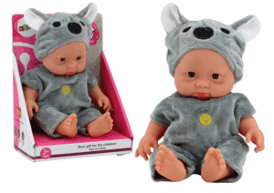 Kis baba baba, szürke ruhák, koala sapka 17733