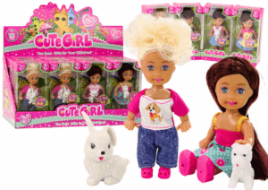 Mini baba hosszú hajjal, színes állatruhákkal 18193