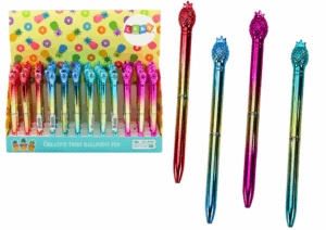 Ananász golyóstoll fényes arany színű kék ​​utántöltő 0,7 mm keverék 19646