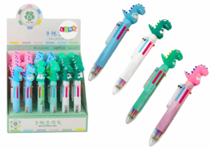 Többszínű dinoszaurusz automata golyóstoll 6 színkeverék 19661