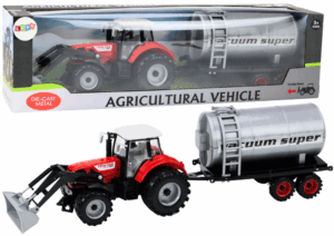 Mezőgazdasági traktor kotrógép tanker meghajtással, piros 19689