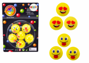 Sárga Emoji gumigolyó készlet 6 db 20376