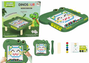 Dinoszaurusz oktatási mágnestábla asztallap puzzle zöld 20508