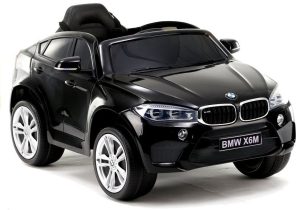 BMW X6M fekete 12V Egyszemélyes Elektromos kisautó 2,4 GHz távirányító, Nyitható ajtók, Bőr hatású ülés, EVA kerekek, 2075