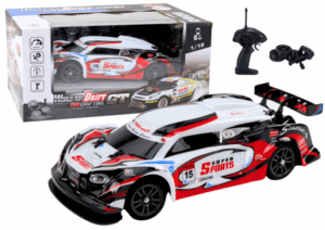 RC Sports Car 1:16 Drift cserélhető kerekek fehér és piros 20959