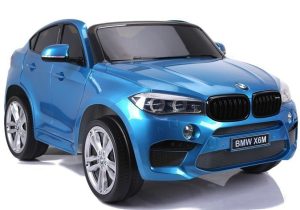 BMW X6 M, 2 személyes 12V Elektromos kisautó 2db (120W) motorral 2.4GHz szülői távirányítóval, nyitható ajtóval, EVA kerekekkel lakkozott kék 2845