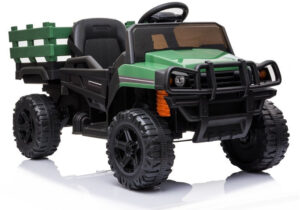 BDM0926 Platós elektromos kisautó zöld 2.4GHz szülői távirányítóval, nyitható ajtóval, EVA kerekekkel 4172