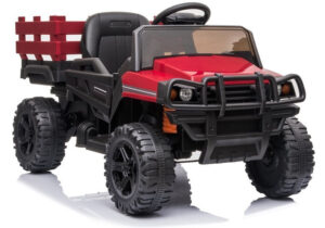 BDM0926 Platós 12V Elektromos kisautó Piros 2.4GHz szülői távirányítóval, nyitható ajtóval, EVA kerekekkel 4173