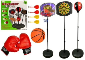 Sportjáték szett 3in1, kosárlabda, darts, box 4880