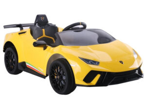 Lamborghini Huracan 12V 4 motoros / 4 x 35W / Elektromos kisautó 2.4GHz szülői távirányítóval, nyitható ajtóval ,EVA kerekekkel sárga 6574