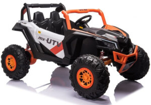 24V Buggy UTV-MX 4 motoros 4x60W Elektromos kisautó 2.4GHz szülői távirányítóval, nyitható ajtóval, EVA kerekekkel Narancs-fehér színű 7764