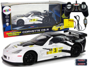 Verseny sportkocsi R/C 1:18 Corvette C6.R fehér 2.4 G 9726