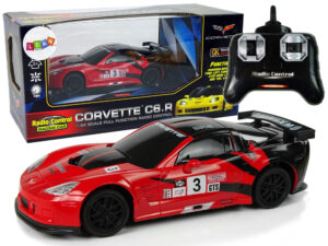 Sportkocsi R/C 1:24 Corvette C6.R piros 2.4 G fények 9735