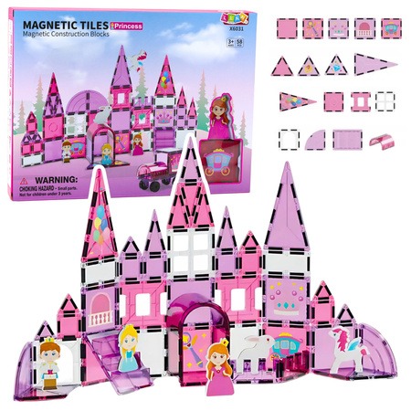 Magnetic Windows Blocks for Girls Pink 58 pcs. - 25283